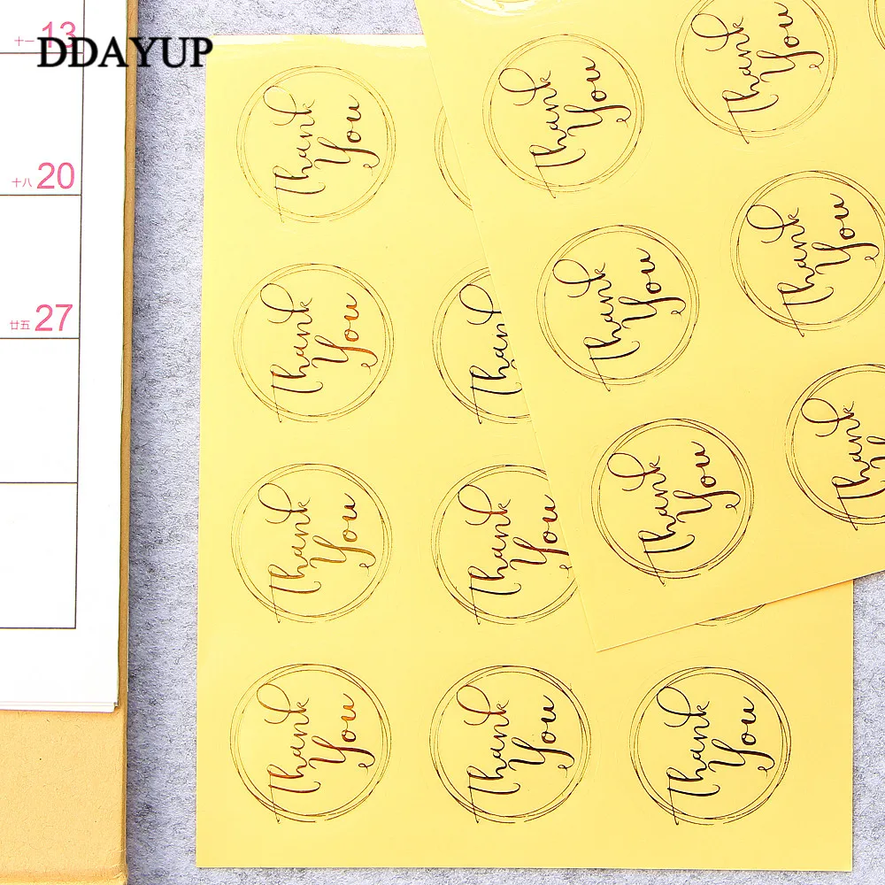 120Pcs/Lot Round Transparent Design Thank You Seal Stickers DIY Deco Gift Sticker Label Stationery Supplies