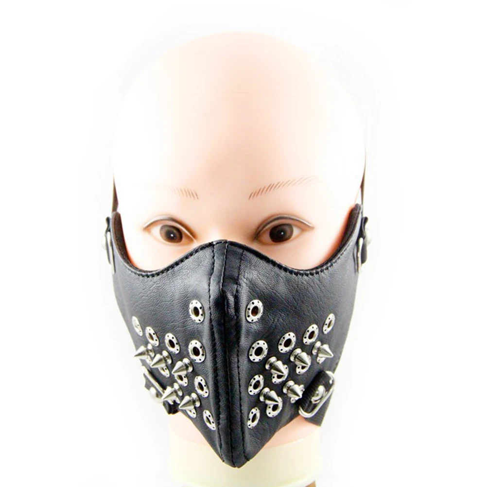 1 шт. заклепки маска кожа рот маска половина уход за кожей лица маска индивидуальные маски для мотоцикла Велосипедный спорт рок сцены Велоспорт