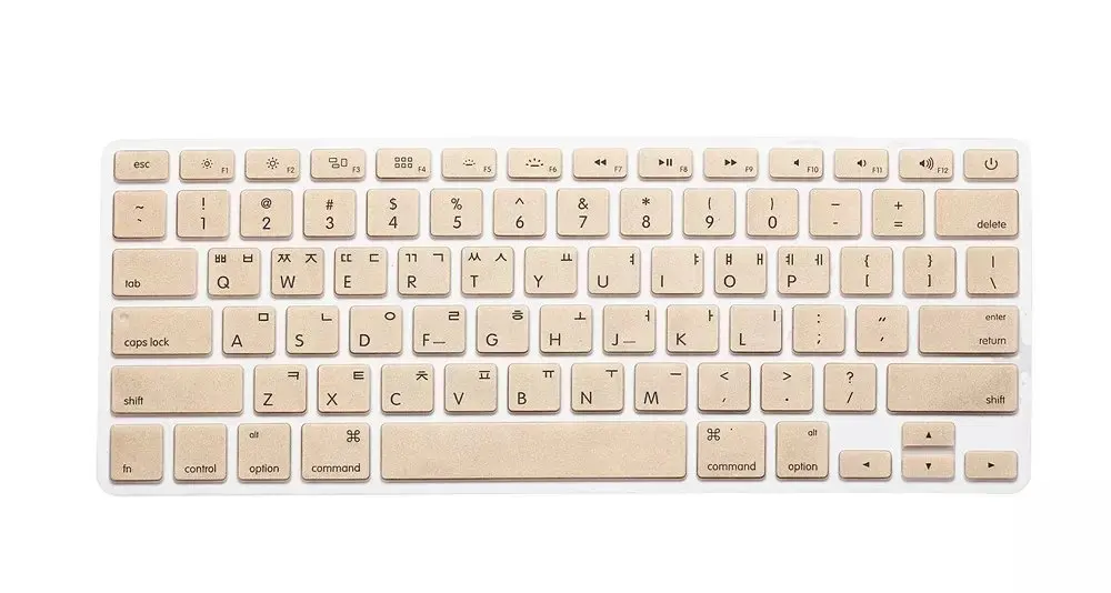 KR Корейская клавиатура силиконовая клавиатура чехол для Apple macbook Air Pro retina 13 15 17 для mac book ноутбук пленка - Цвет: Gold
