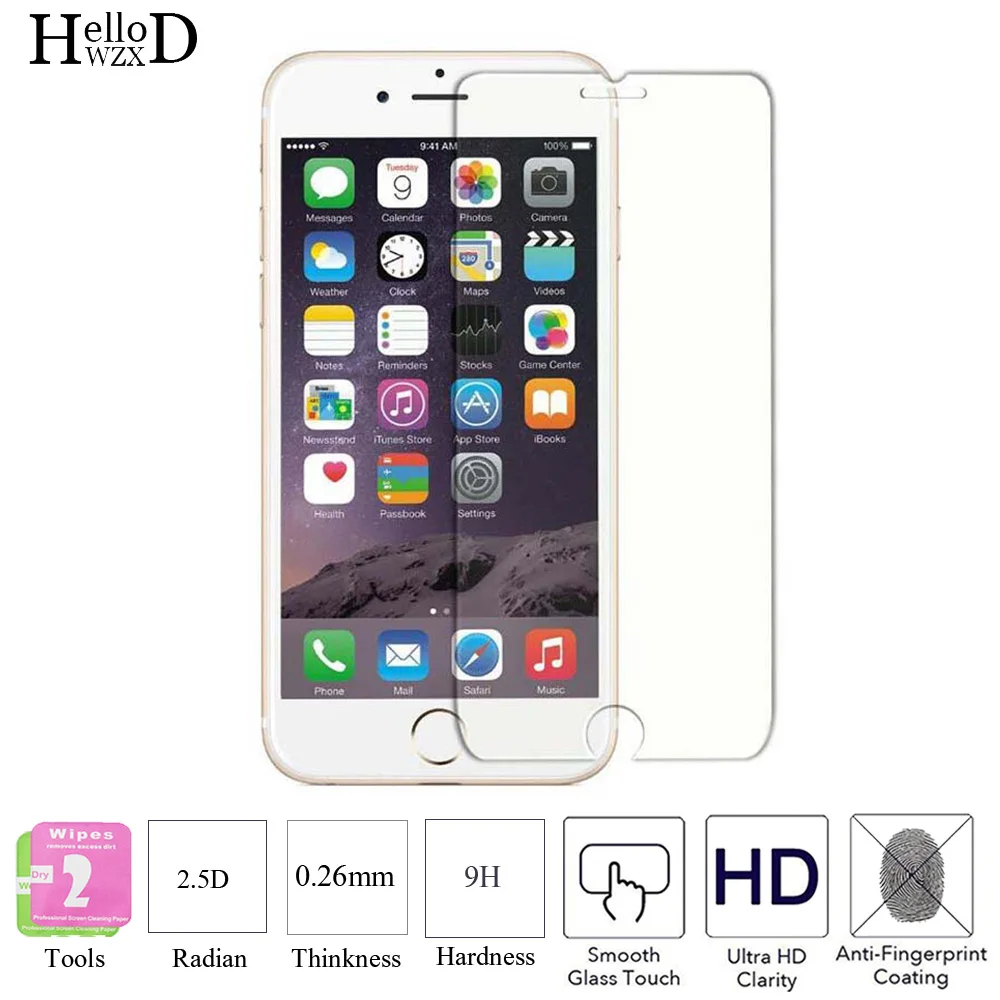 Закаленное защитное стекло для iPhone 2 шт. защитная пленка 4 4S 5 5C SE 6 6S 6plus 7 Plus|tempered glass