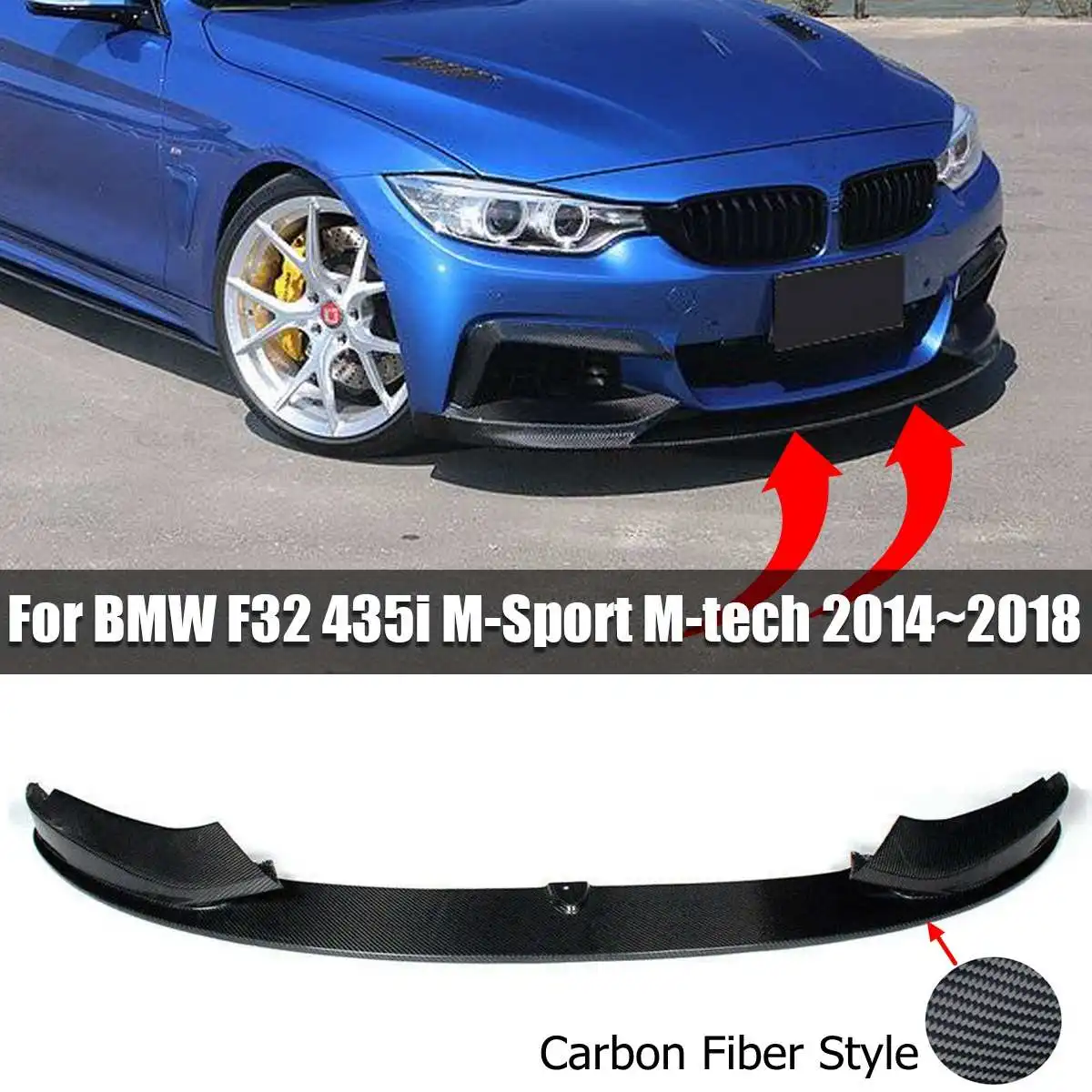 

NEW Car Front Bumper Lip Spoiler Splitters Carbon Fiber Black Lip Chin Spoiler For BMW F32 435i M Sport M tech 2014 - 2018