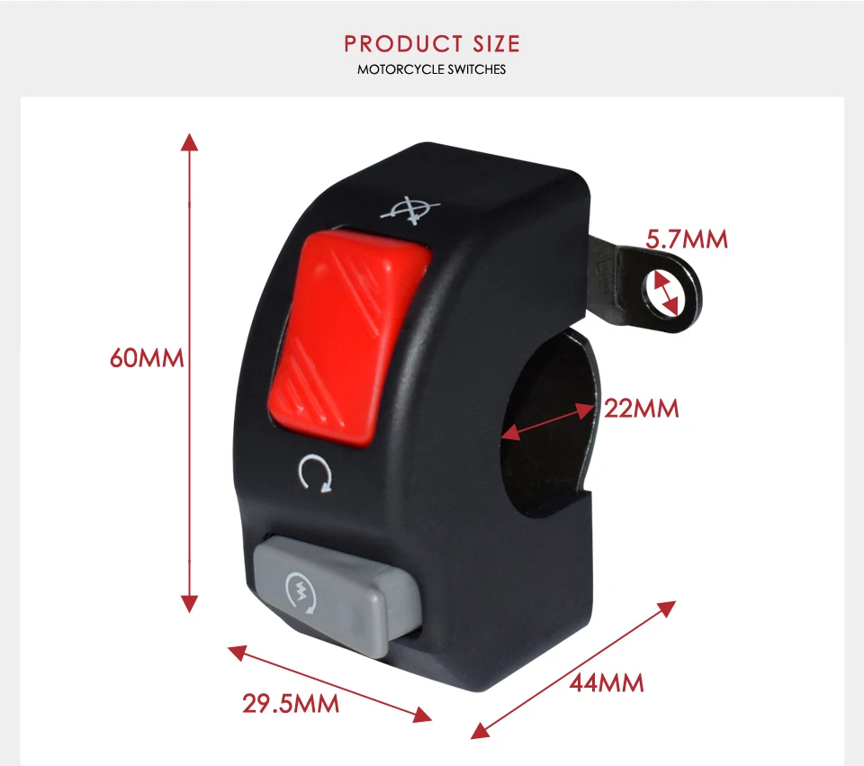 12V переключатели для мотоцикла 7/" 22 мм руль монтажными головками под светильник тумана светильник Рог вкл/выкл Start выключатель