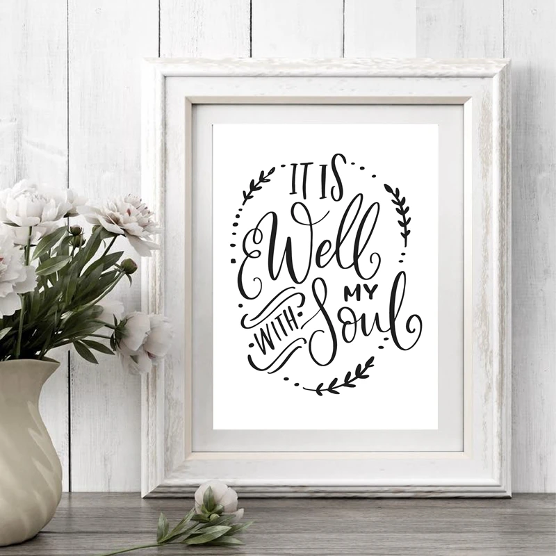 It Is Well With My Soul Quote Poster Wall Picture Home Decor