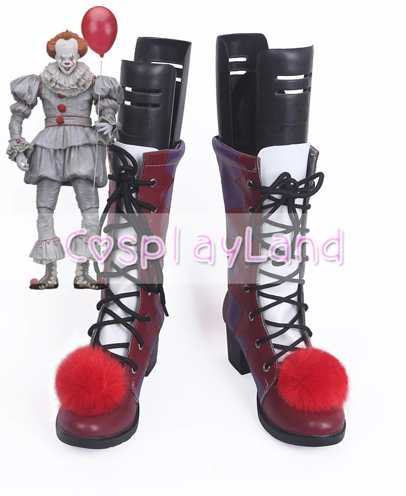 Это Pennywise Стивен Кинг костюм клоуна для косплея обувь Хэллоуин вечерние на заказ