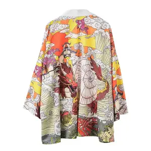 Japanese Kimono Cardigan Men Haori Yukata Male Samurai Costume Clothing Kimono Jacket Mens Kimono Shirt Yukata Haori