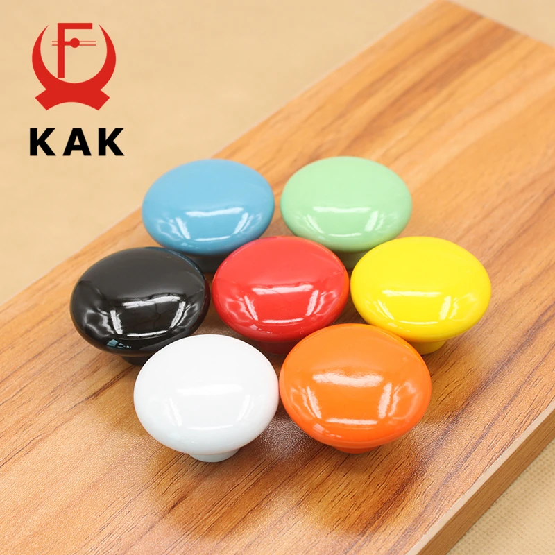 KAK الحلوى اللون جولة مقابض للأثاث درج سيراميك المقابض مجلس الوزراء التأثيرات المطبخ مقبض الأثاث مقبض للأطفال غرفة الأجهزة