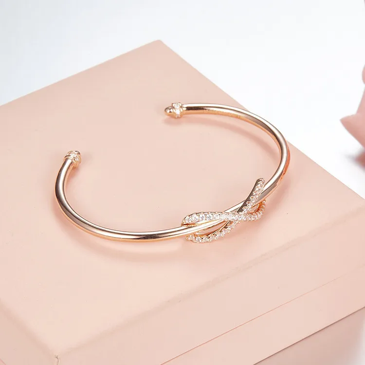 

Hot Pure 925 Sterling Silver Original Eternal X sharpe Brand open Bracelet For Women Authentic Fine Jewelry Best Gift