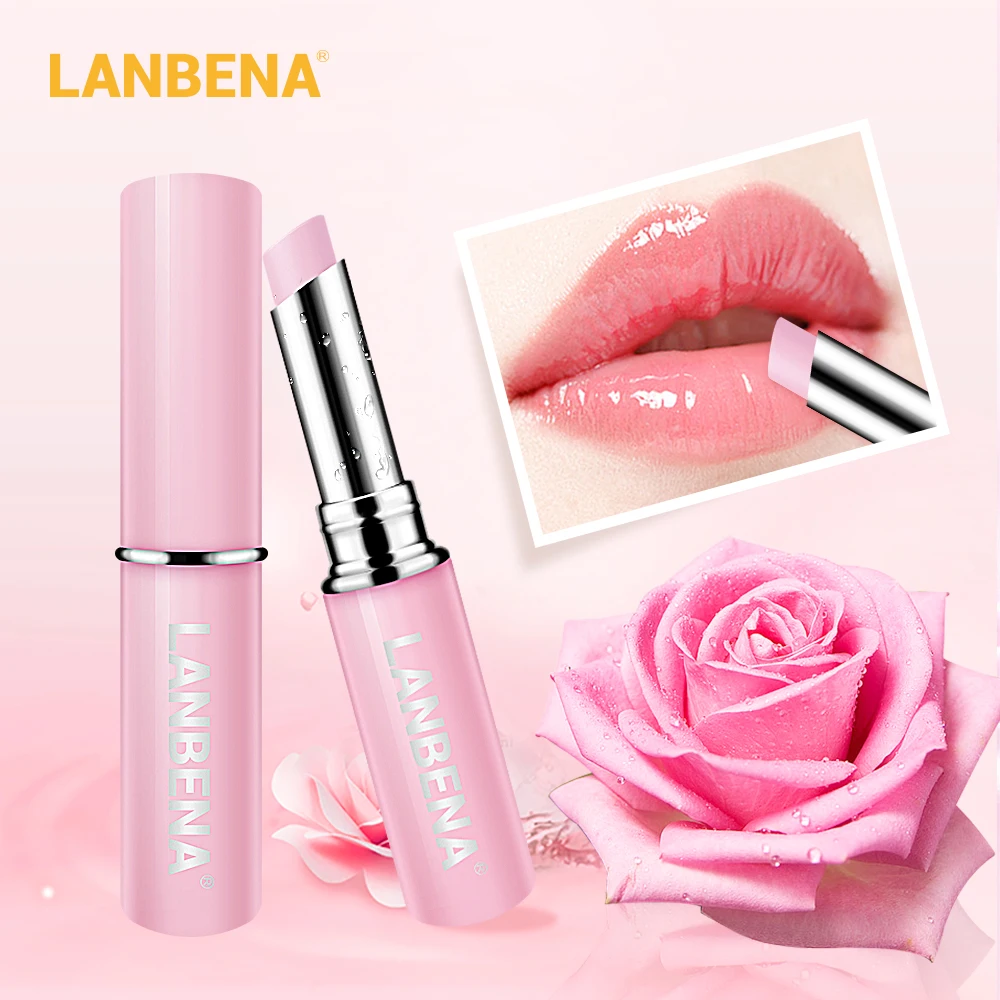 

LANBENA Rose Lip Balm Mask Natural Extract Fade Lip Lines Nourishing Lip Plumper Relieve Dryness Long-Lasting Daily Use Lip Care