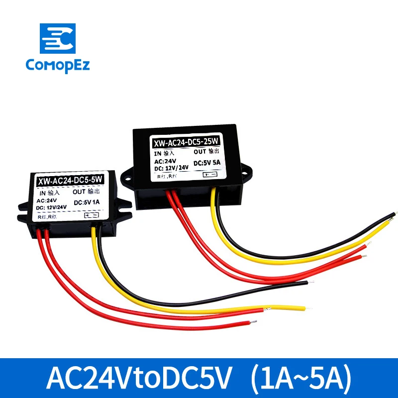 

AC 24V to 5V 1A 2A 3A AC DC Converter Step Down Power Module AC-DC 24V Go 5V Power Step-down Converter for Car