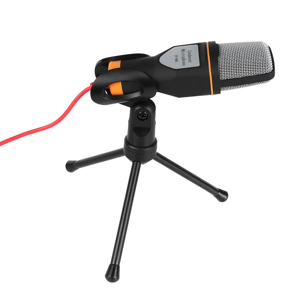 Professional Stereo Desktop Microphone 3.5mm Audio With Stand Clip