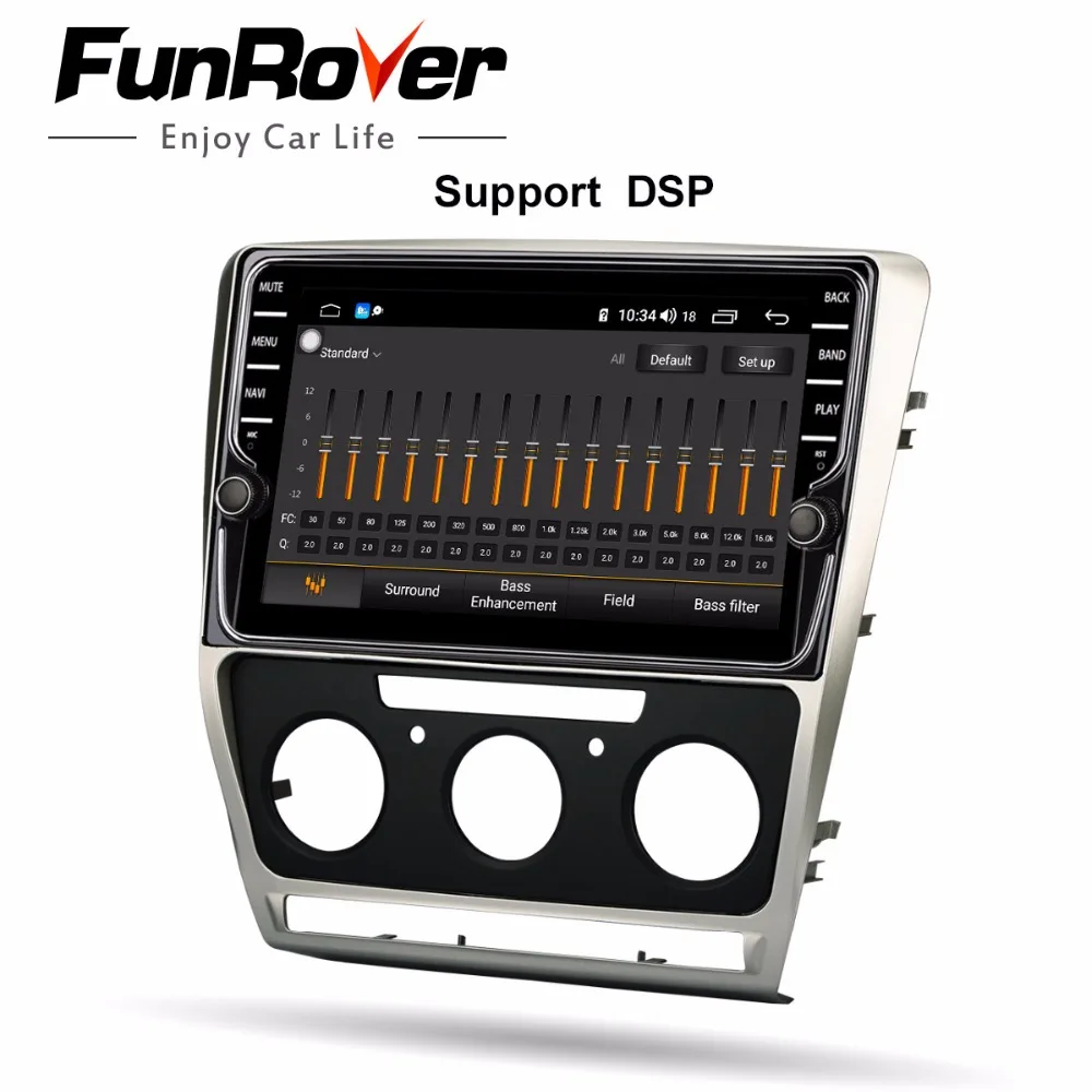 Clearance Funrover octa core android9.0 car dvd multimedia player For Skoda Octavia 2008-2013 A 5 A5 Yeti Fabia gps DSP 4G RAM 64G ROM LTE 4
