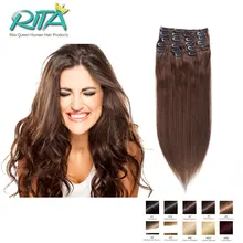 16-28 Inch 7-10Pcs Stylish straight Clip In Human Hair Extensions 70-200G #4 Brazilian Virgin Hair Clip In Extension Dark Brown