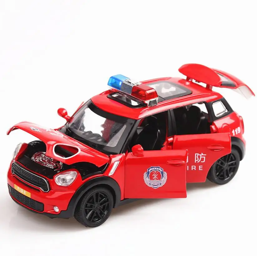 1:32 игрушечный автомобиль Mini Cooper Police металлическая игрушка сплав супер автомобиль Diecasts& игрушечный Транспорт модель автомобиля Миниатюрная модель автомобиля игрушка для детей