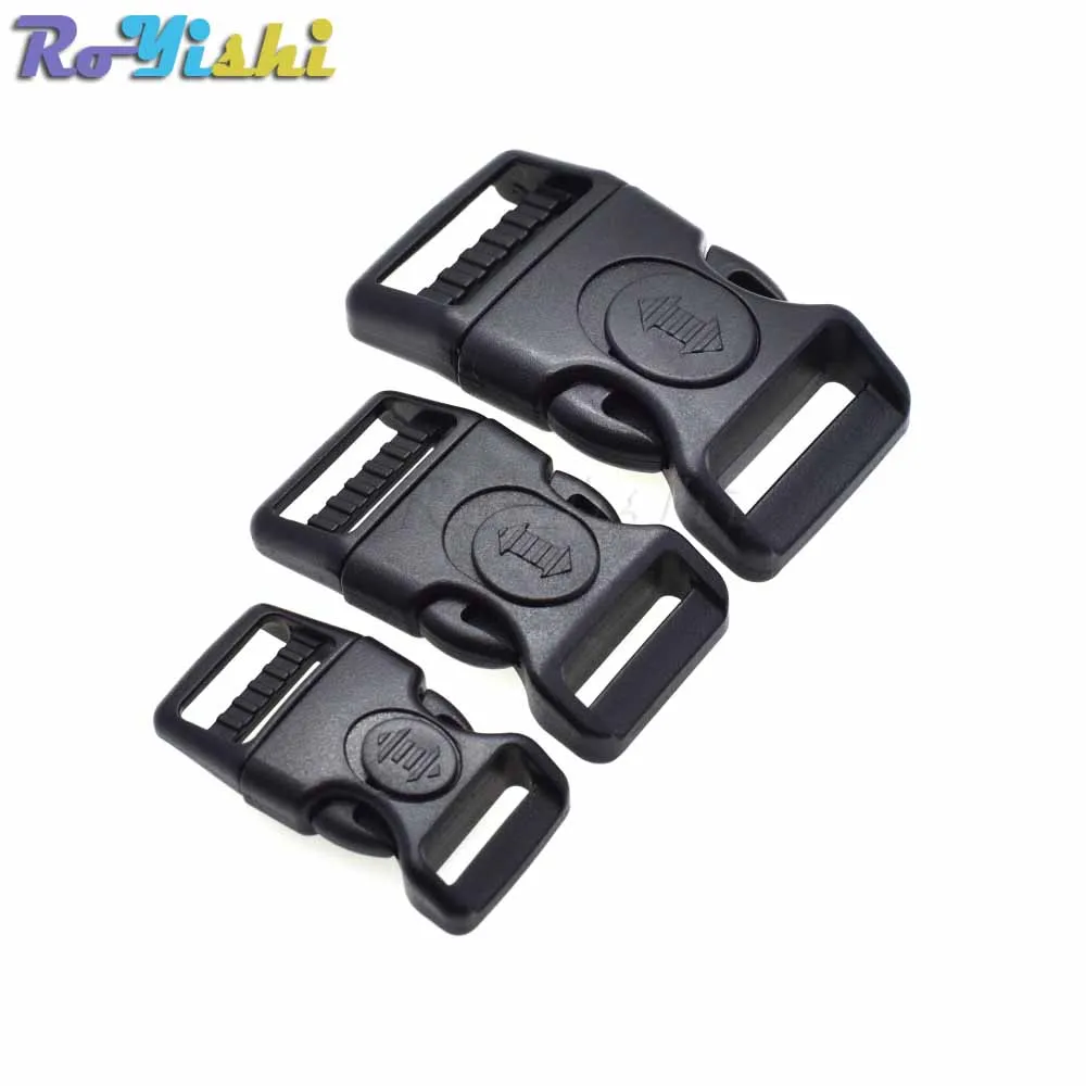 

100pcs/pack Plastic Black Curved Buckle w/Lock for Paracord Bracelet Side Release Buckles Bag & Case Accessory