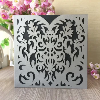 

30Pcs Garden Style Laser Cut Pearl paper Pocket Design Wedding Invitation Card& Customize Wedding Engagement Invitation Card