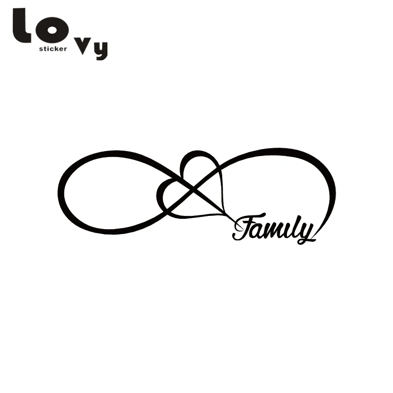 

Family Love Heart Forever Symbol Car Sticker Cartoon Vinyl Car Decorative Decal