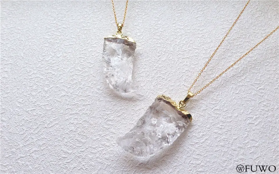Rock Crystal Quartz Horn Charm Necklace 9