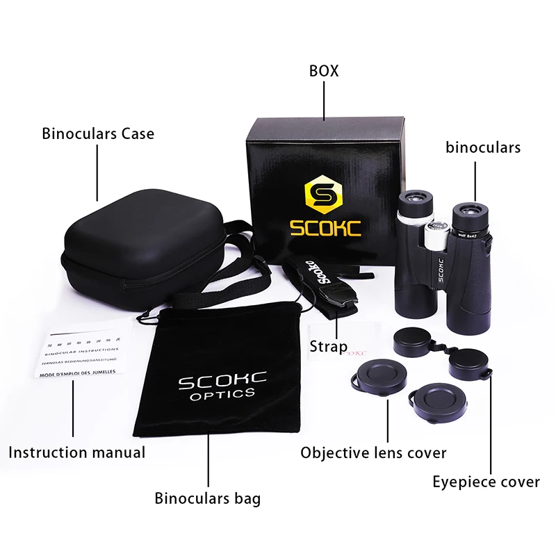 SCOKC Binoculars 10x42 8x42 Military HD High Power