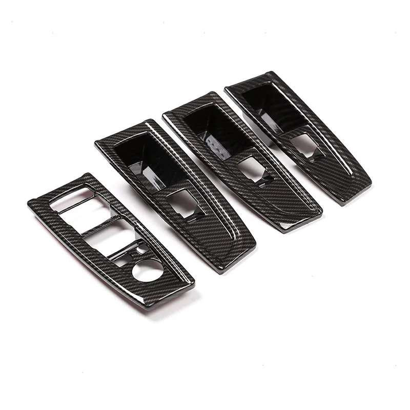 4pcs Carbon Fiber For BMW 2 Series F45 F46 218i- ABS Window Lift Switch Button Cover Trim Left Hand Drive Car Accessory