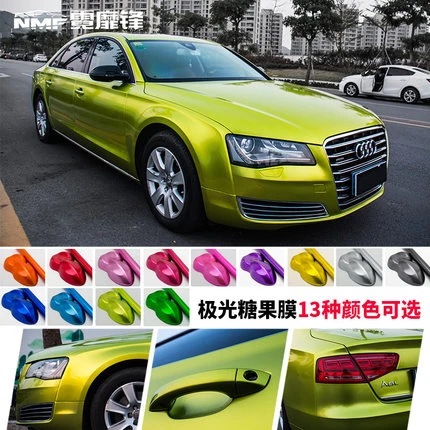 High Quality Satin Metallic Lemon Green Vinyl Wrap Film Pearl Metal Lime  Car Wrap Sticker With Air Bubble Free 1.52x20M/Roll - AliExpress