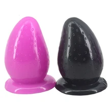 Strawberry Penis Butt Plug Anus Big Anal Plug With Suction Cup Massage Partical Huge 3″ Thick Anal Stuffed Stopper Sex Toys