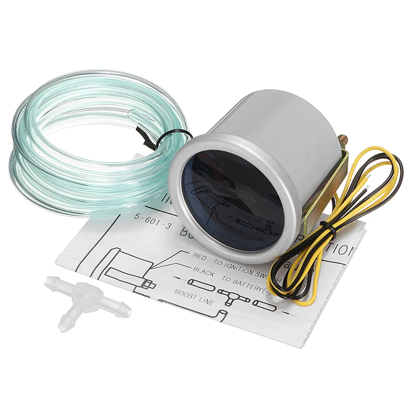 

Universal 52mm 2" Car Gauge Pressure Turbo Boost Gauges Meter In. HG PSI Smoke Dial Face White Digital LED Light