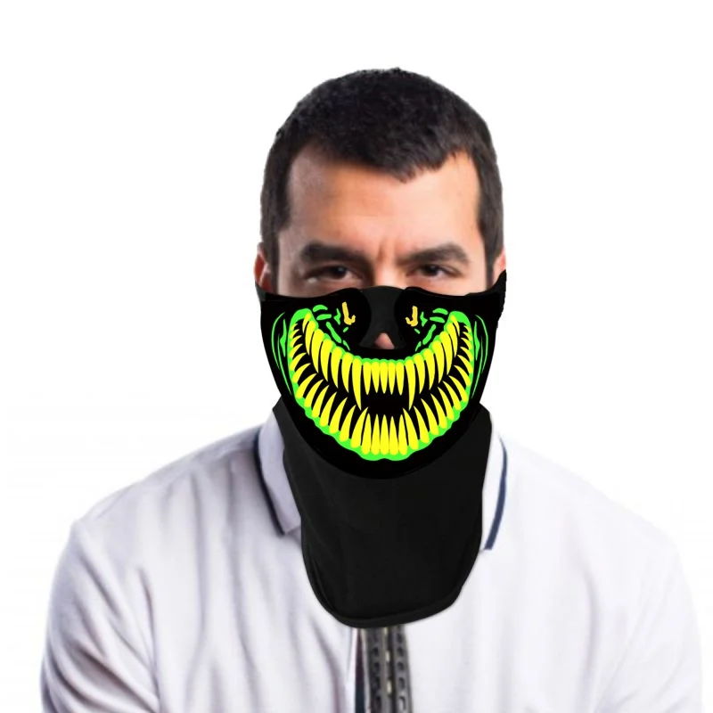 

LED Half Mask Equalizer Flashing Music Luminous Cosplay Voice Control Mask