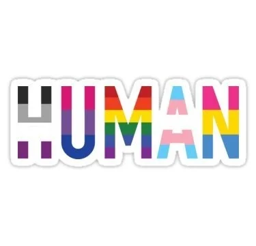 

For Human, LGBT+ Sticker Graphic Bumper Window Sicker Decal Gay Pride Sticker