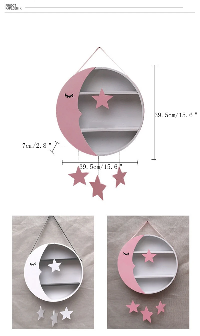Скандинавские деревянные лунные украшения для полки для хранения детской комнаты стойки для хранения Ремесла настенные подвесные украшения подарки на день рождения