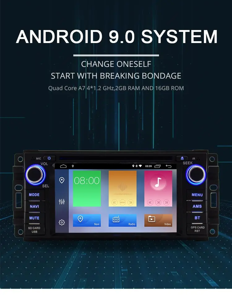 Flash Deal LJDA Android 9.0 Car Radio Multimedia DVD GPS For Dodge RAM 1500 Chrysler Sebring Jeep Compass Commander Grand Cherokee Wrangler 1