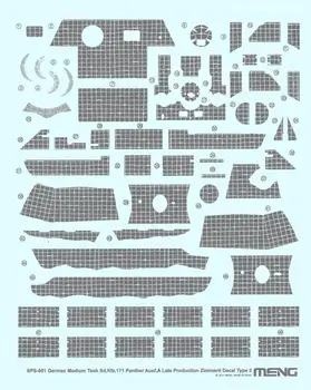 

Meng Model SPS-051 1/35 Panther Ausf.A Late Production Zimmerit Decal Type.2