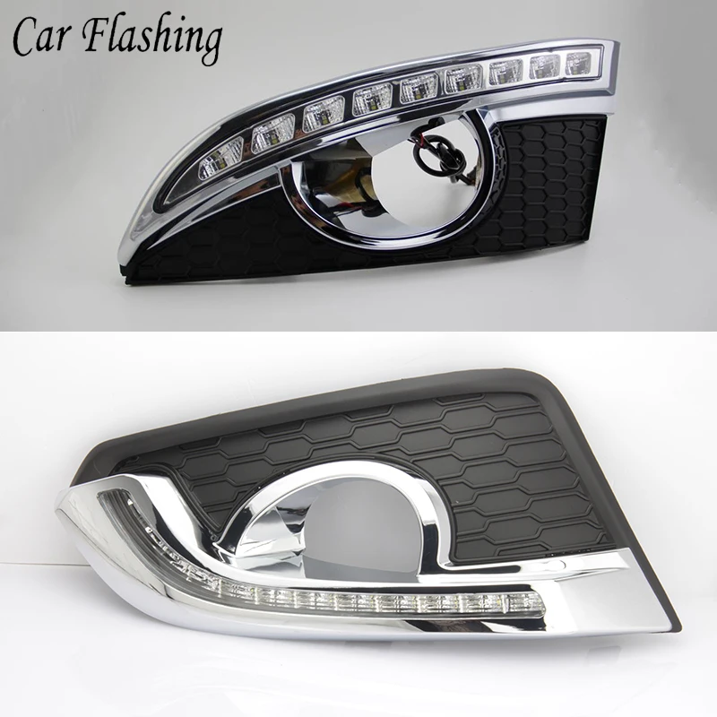 

Car Flashing DRL For Chevrolet Chevy Captiva 2011 2012 2013 2014 2015 2016 2017 Daytime Running Lights drl fog lamp cover Yellow