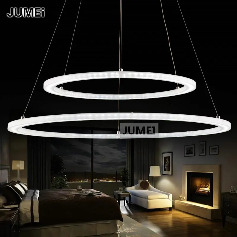 

Modern Two Rings LED Pendant Light Arcylic LED ring Suspension Light Fixture, Circle LED Ring lighting New Design MD5000