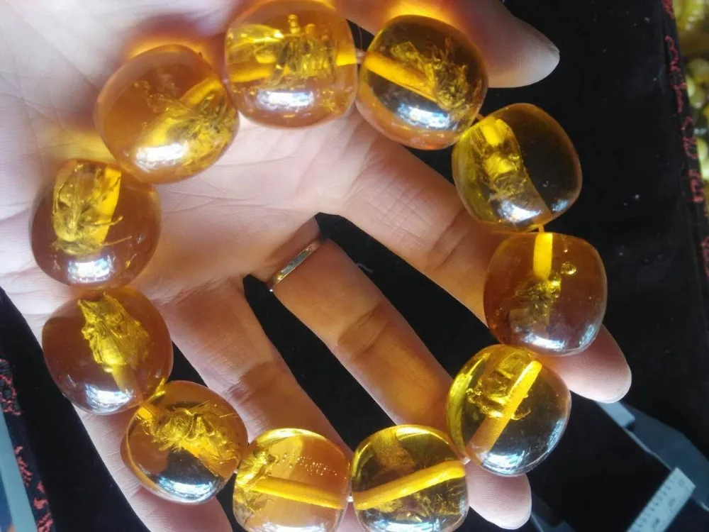 

Natural amber bee Bracelet