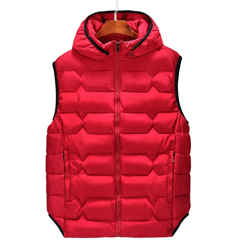 

B plus size 6xl 8XL 7XL Men's Parka vwaistcoat vest winter Men's fashion hooded vest casual warm men's Sleeveless jackets coats