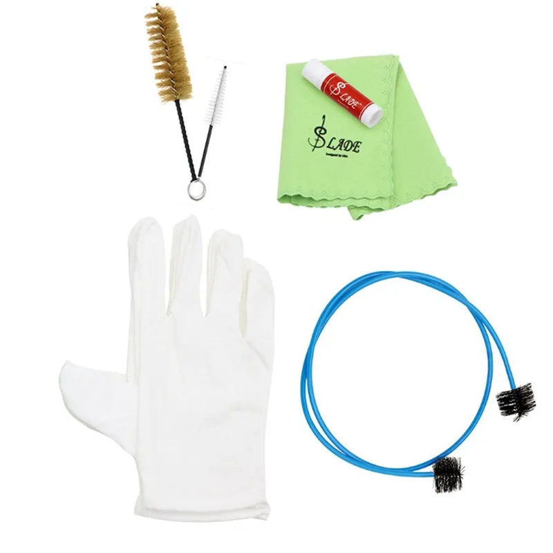 

ABLD-SLADE Instrument Trumpet Trombone Tuba Horn Cleaning Set Kit Tool with Cleaning Cloth Brush Gloves