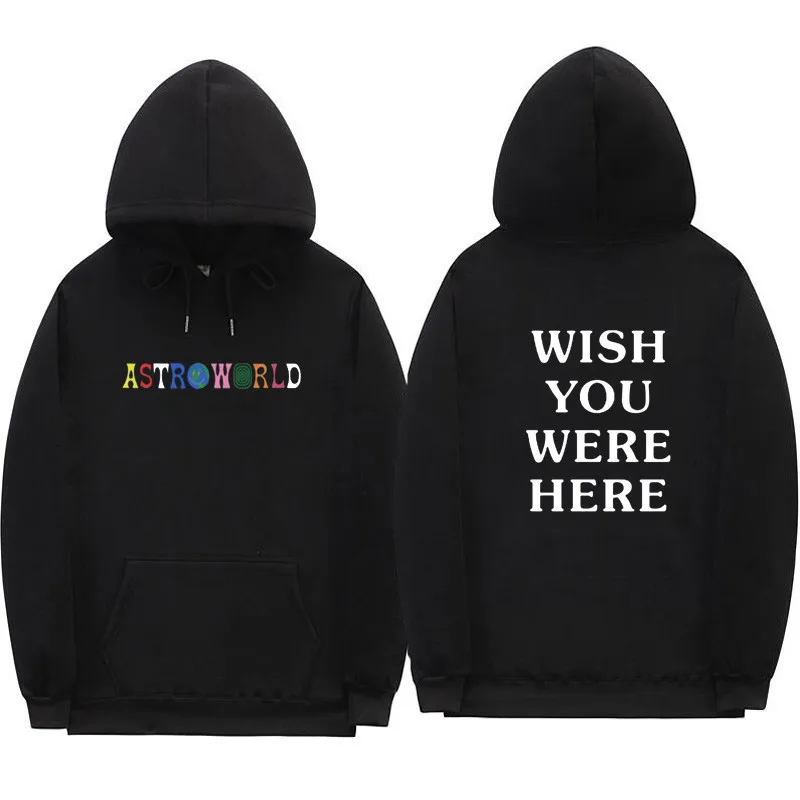 Трэвиса Скотта Astroworld WISH YOU WAS HERE толстовки Модные с буквенным принтом худи уличная одежда для мужчин и женщин пуловер Толстовка