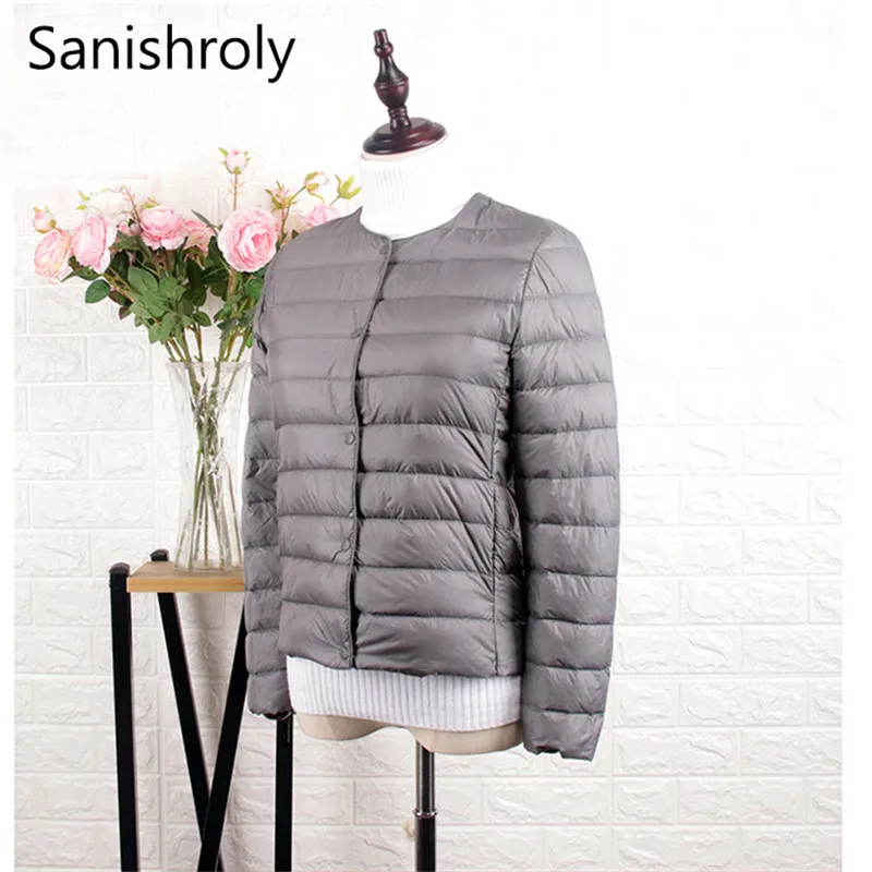 

Sanishroly Two Wear Winter Women White Duck Down Coat Tops Ultra Light Down Jacket Parka Female Short Coat Plus Size 4XL SE673