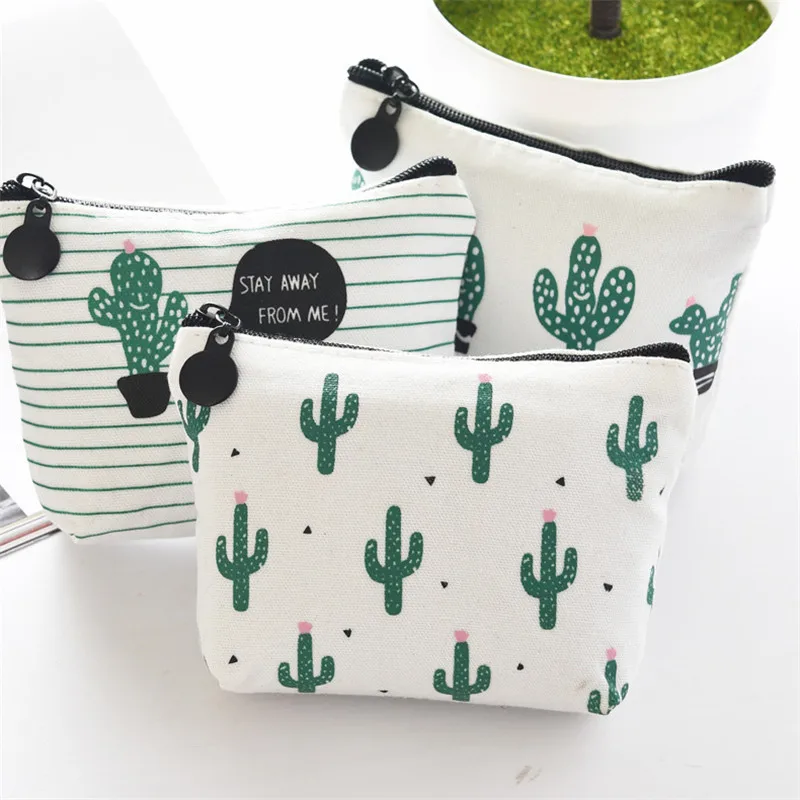 

Cartoon Small Kids Women's Purse Coin Wallet Purse Money Pouch Cactus Change Pouch Holder Bag Pencil Case