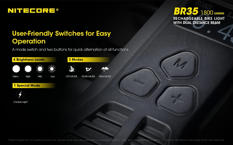 1800lm + Built-in Nitecore Bicicleta Dupla Distância Feixe Recarregável 2xcree Xm-l2 u2 6800mah Bateria Br35 Luz 9 recarregável bicicleta luz 2xcree XM-L2 u2 1800lm + built-in 6800mah bateria