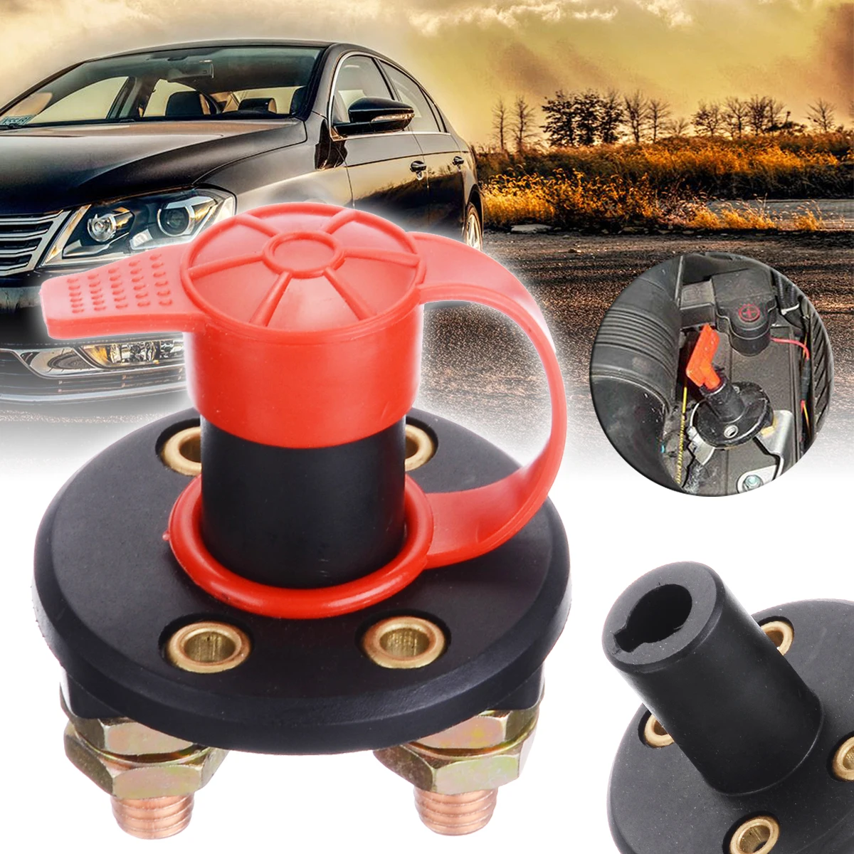 

Car Battery Disconnect Switch Power Isolator Cut Off Kill Switch For Auto Vehicles Car Battery Isolator Switch +2 Removable Keys