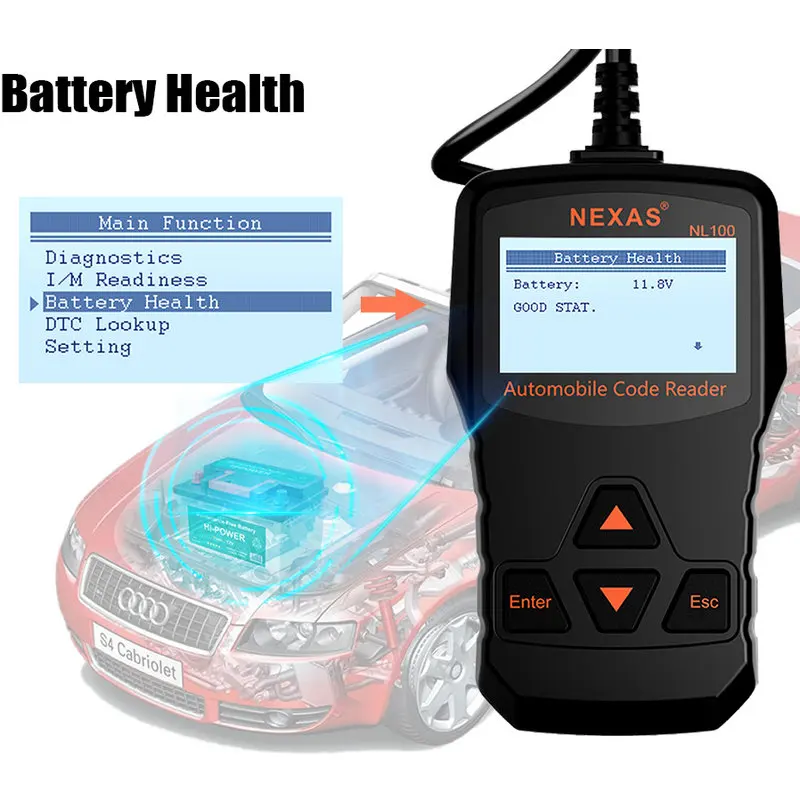 Автомобильный диагностический сканер Nexas NL100 OBD2 Универсальный OBDII для двигателя