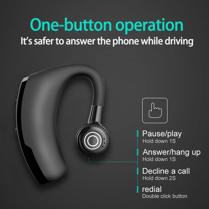 Bluetooth Earphone Wireless Headphone For Phone iPhone Samsung xiaomi Handsfree Headset Earbud With HD Microphone Voice control