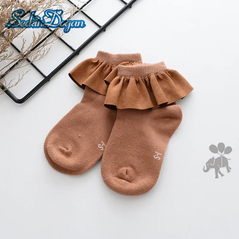 Детские носки Модные кружевные носки для маленьких девочек Мягкие короткие носки принцессы для малышей Детские носки высокого качества для девочек новые носки из искусственной замши