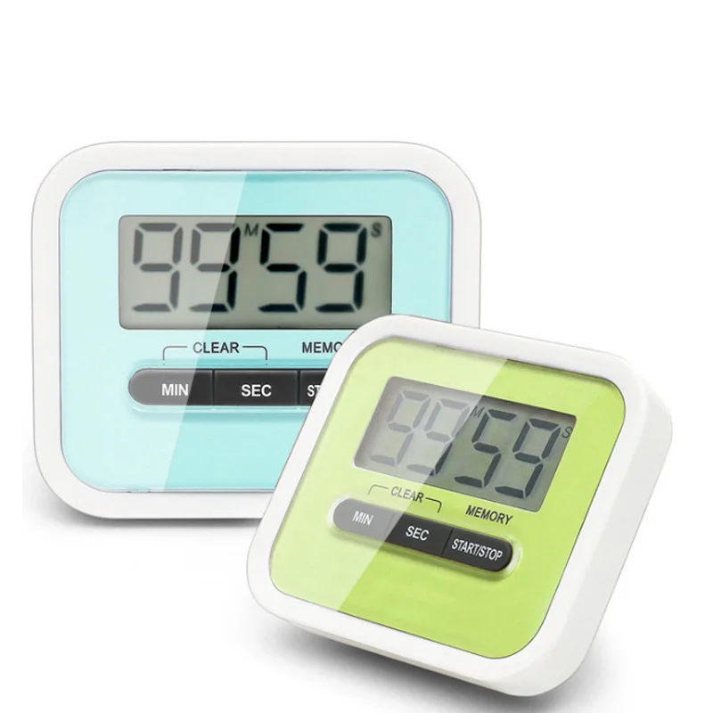 Urijk 1pc LCD Digital Screen Kitchen Timer Kitchen Gadgets Square Cooking Count Up Countdown Loud Alarm Magnet Clock