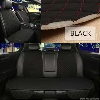 

5 Seats Flax Car Seat Cover Protector with Backrest Front Rear Seat Back Waist Washable Cushion Pad Mat for Auto