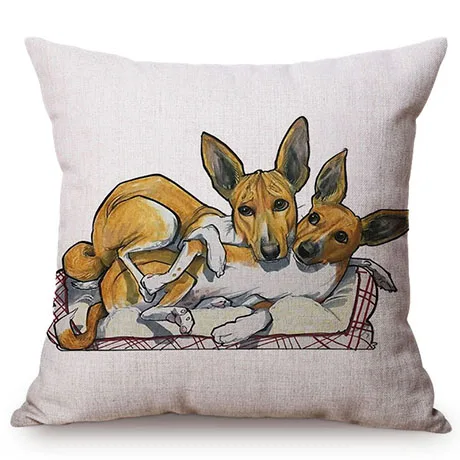 Pet Dog Animals Funny Style Cushion Cover Dachshund Schnauzer Dog Children Like Cotton Linen Sofa Decorative Throw Pillow Case M110-13