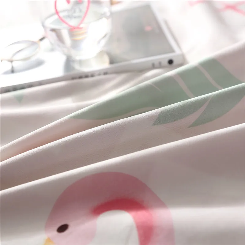 Slowdream модные розовые Фламинго Постельное белье одеяло пододеяльник активной