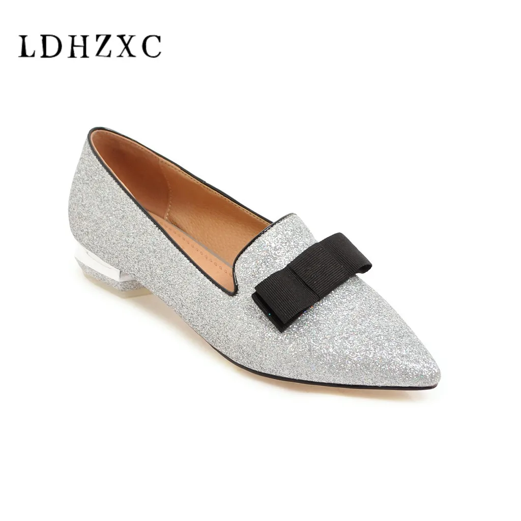 

LDHZXC women pumps spring summer sweet shallow elegant pearl party shoes Pointed toe square heels woman shoes big size 10 12 43