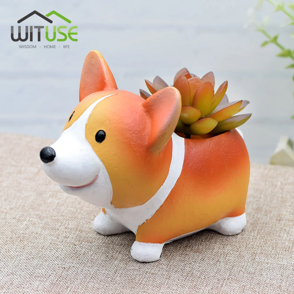 Cute Happy Corgi горшок для растений внутри и вне помещения суккулентные травы